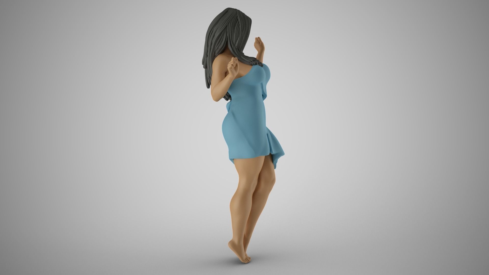 Girl Having Fun 2 3D print model_9