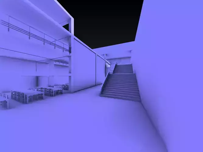 JIANZMX building with stairs at night