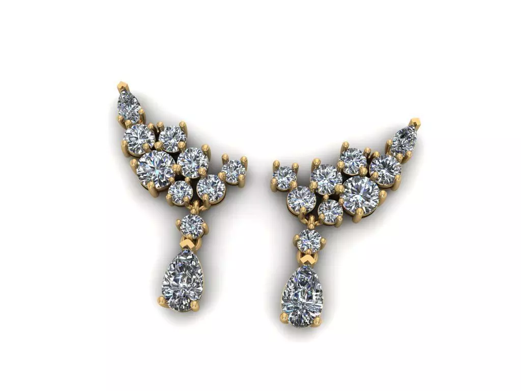 Earrings Diamond 3D print model