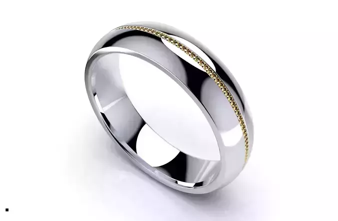 Wedding Set Band Ring For Men 3D Model Media-CC107 3D model