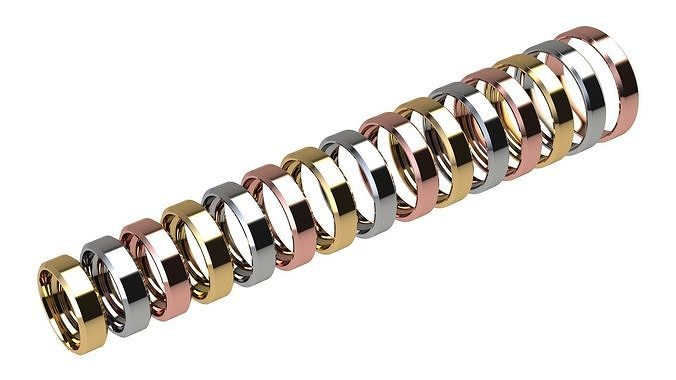 Chamfer Wedding Band 5 mm wide 3D print model