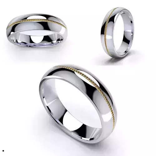 Wedding Set Band Ring For Men 3D Model -CC107 3D Model Collection
