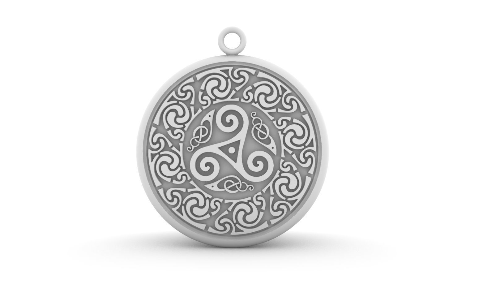 Celtic pendant  circular 3D print model_6