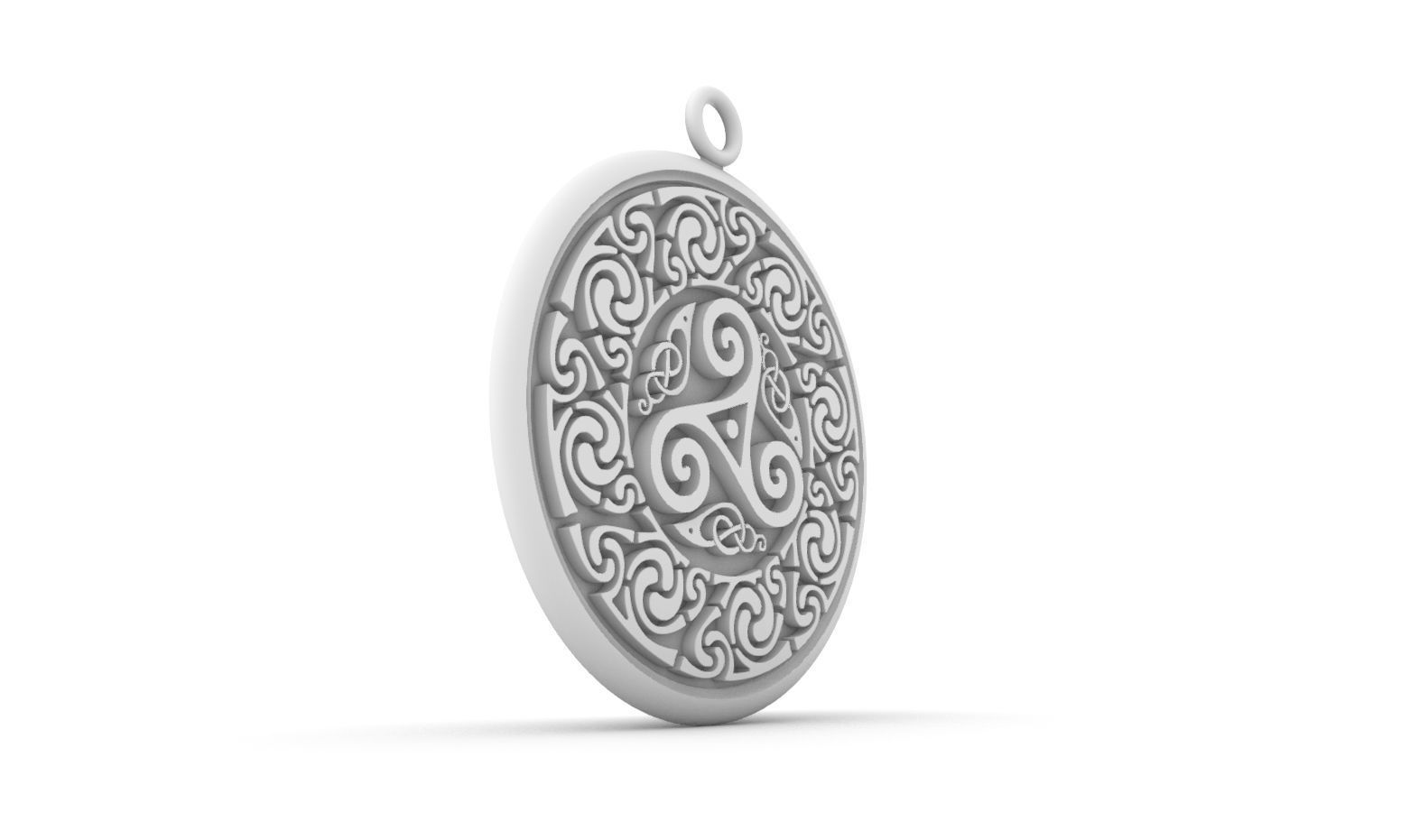 Celtic pendant  circular 3D print model_3