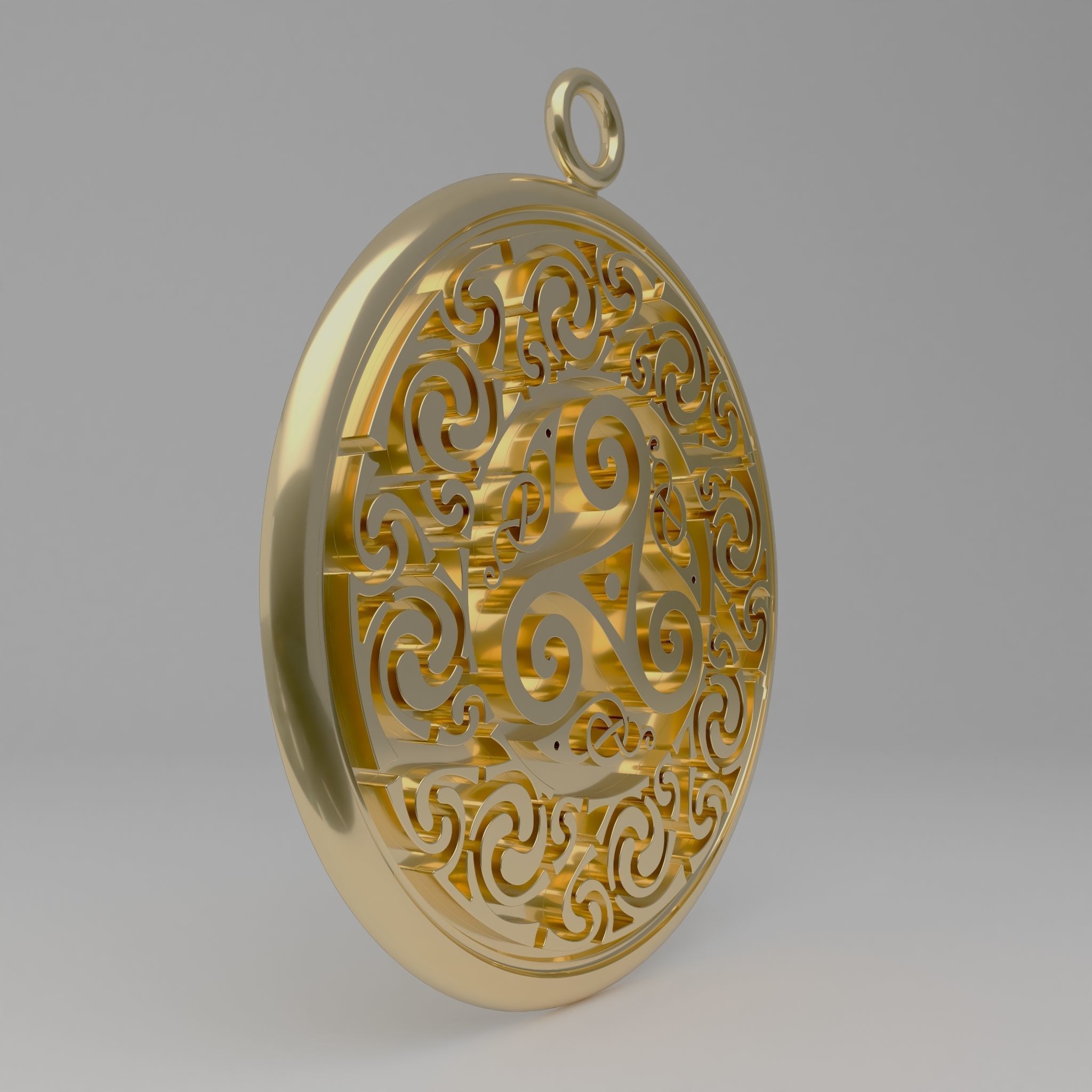 Celtic pendant  circular 3D print model_1
