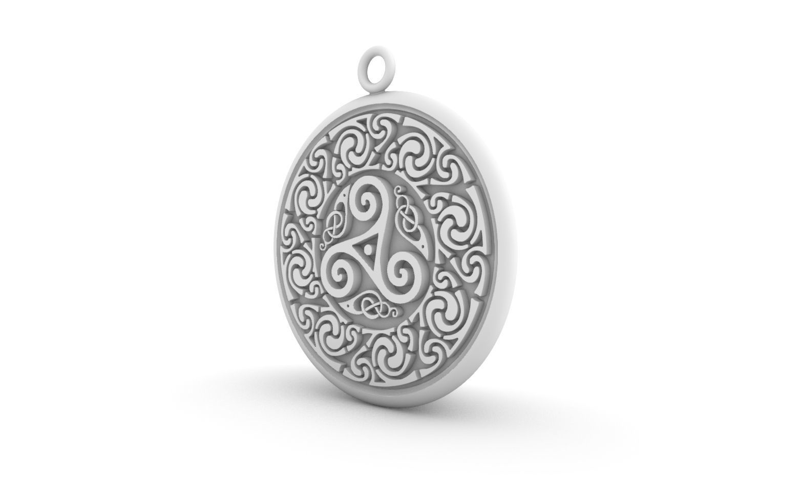 Celtic pendant  circular 3D print model_5