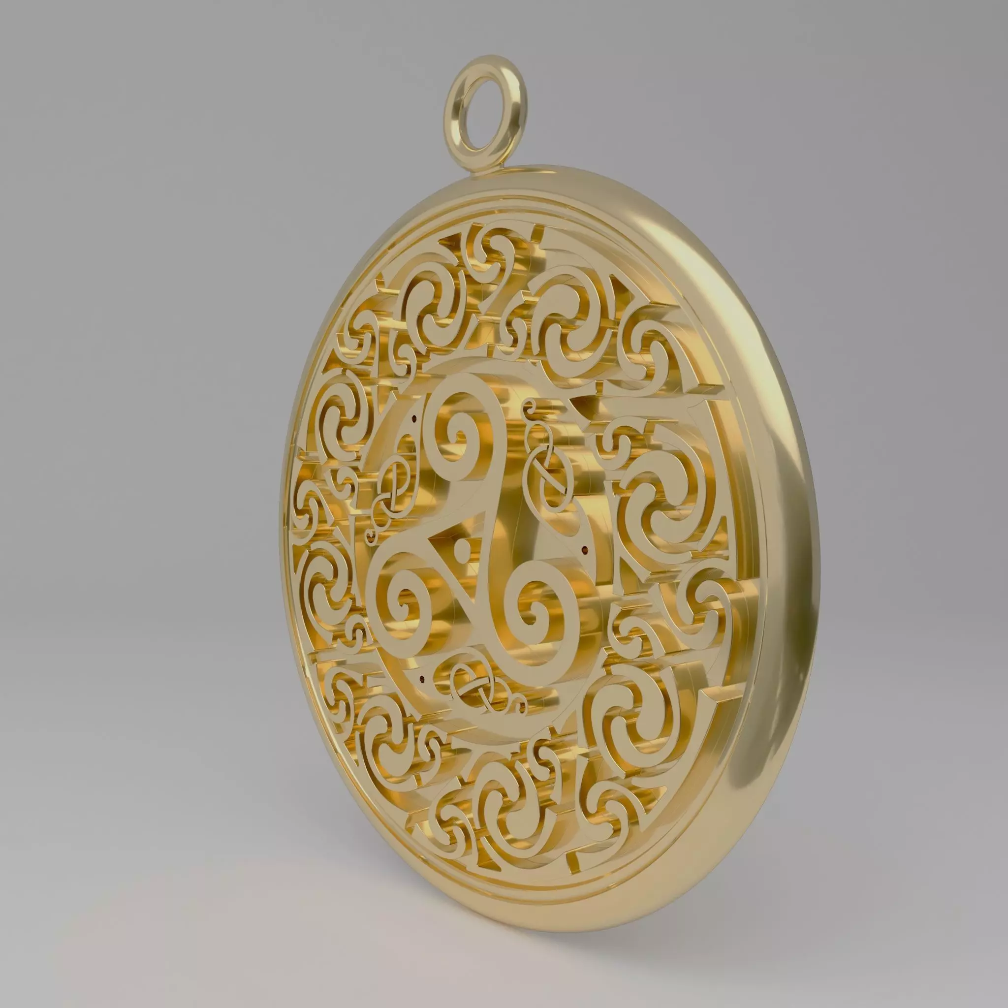 Celtic pendant  circular 3D print model_0