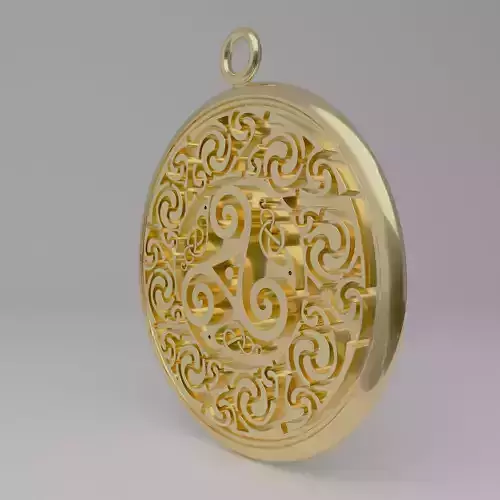 Celtic pendant  circular 3D print model