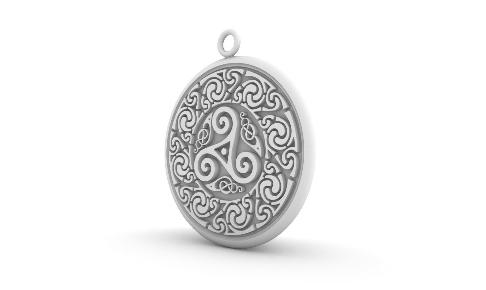 Celtic pendant  circular 3D print model_7