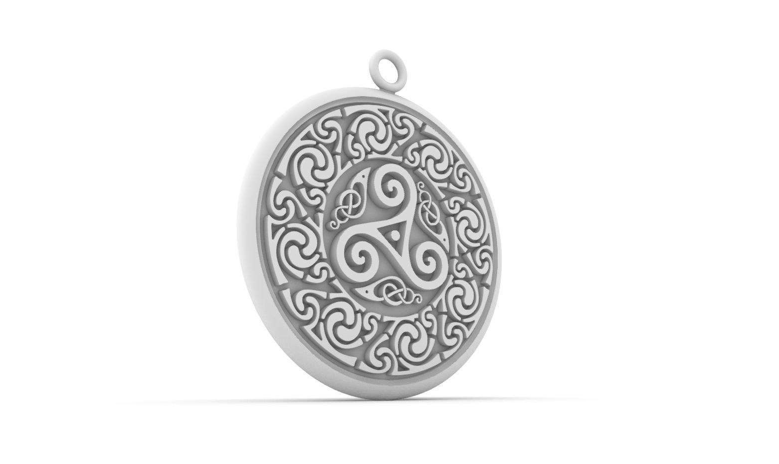 Celtic pendant  circular 3D print model_8