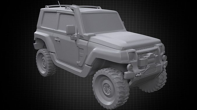 Jeep Troller stl for 3D printing with separated Wheel 3D print model