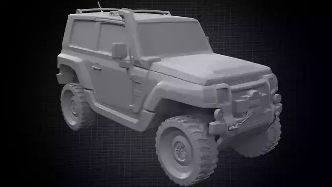 Jeep Troller stl for 3D printing with separated Wheel