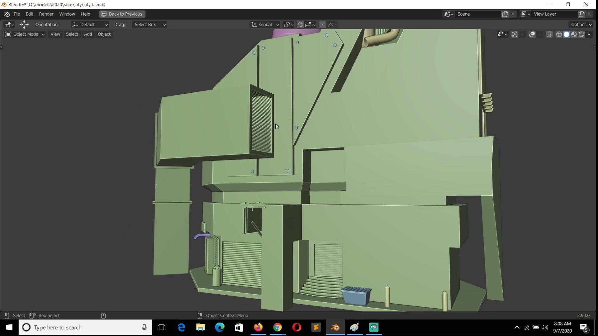 futuristic buildings  3D model_6