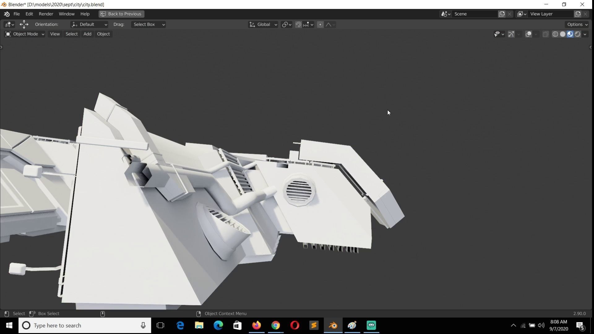 futuristic buildings  3D model_4