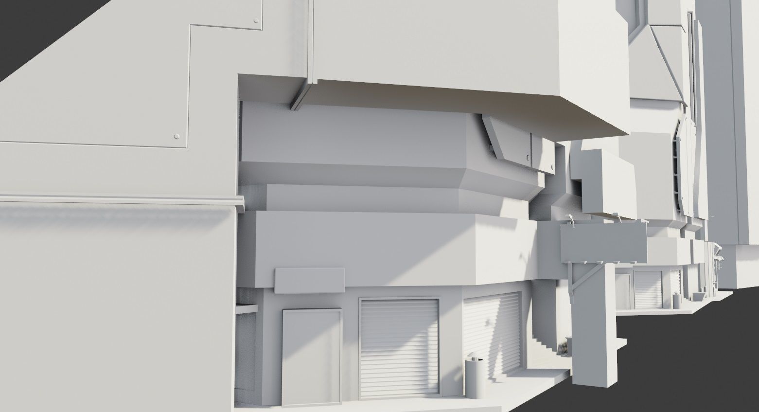 futuristic buildings  3D model_2