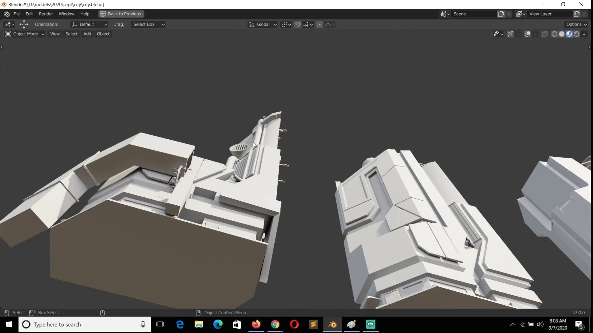 futuristic buildings  3D model_3