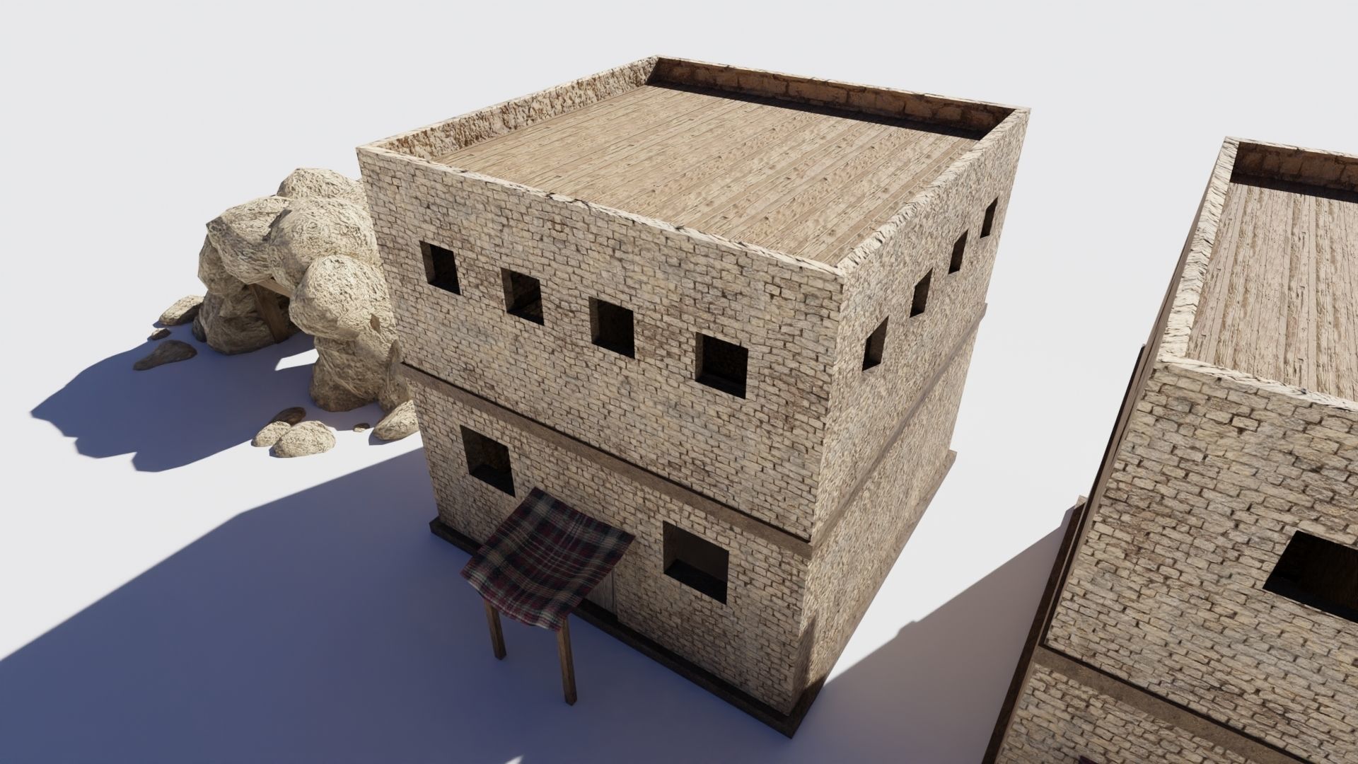 desert Houses Low-poly 3D model_5