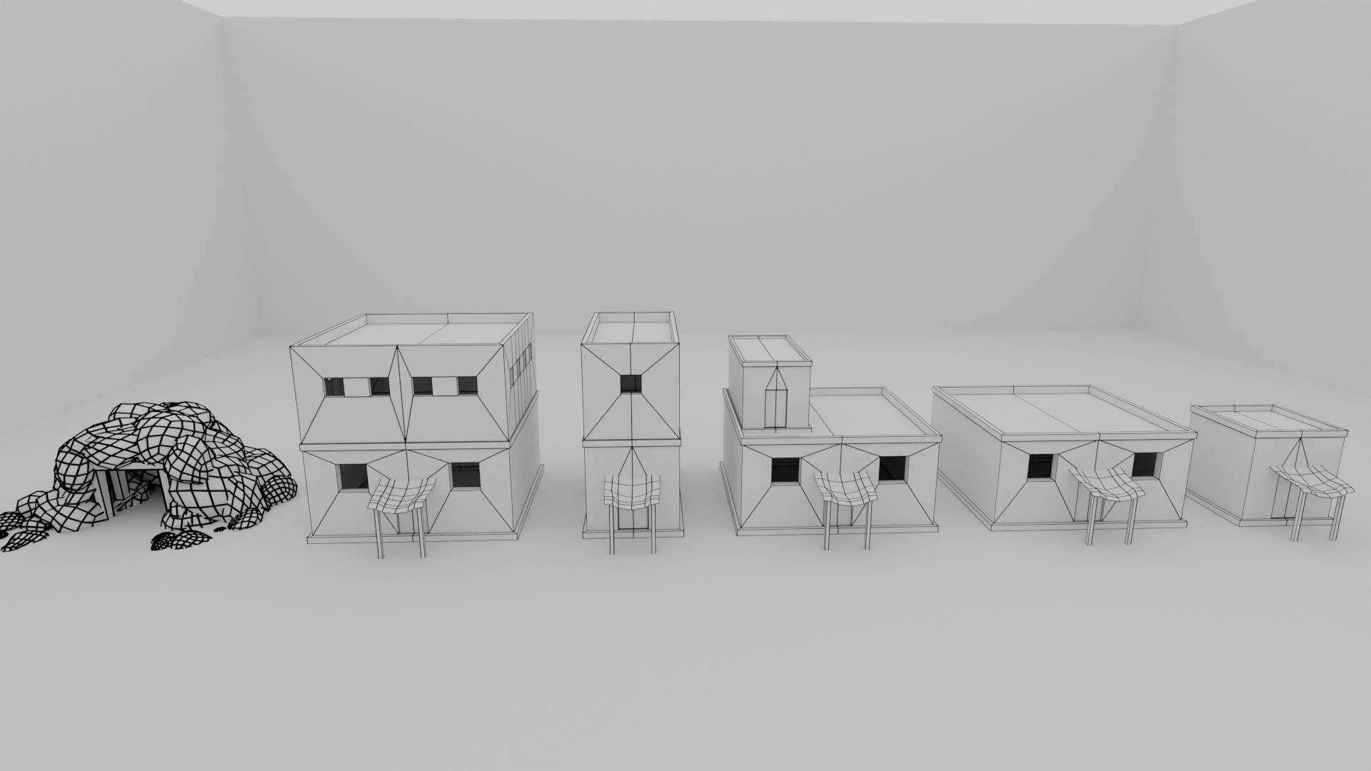 desert Houses Low-poly 3D model_7
