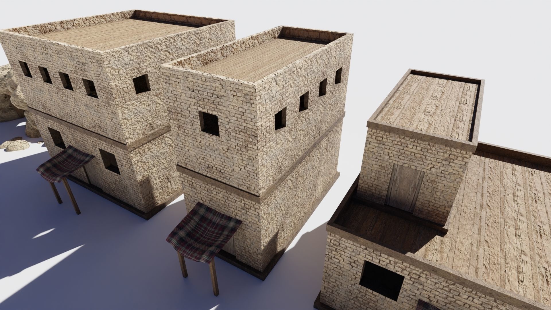 desert Houses Low-poly 3D model_4