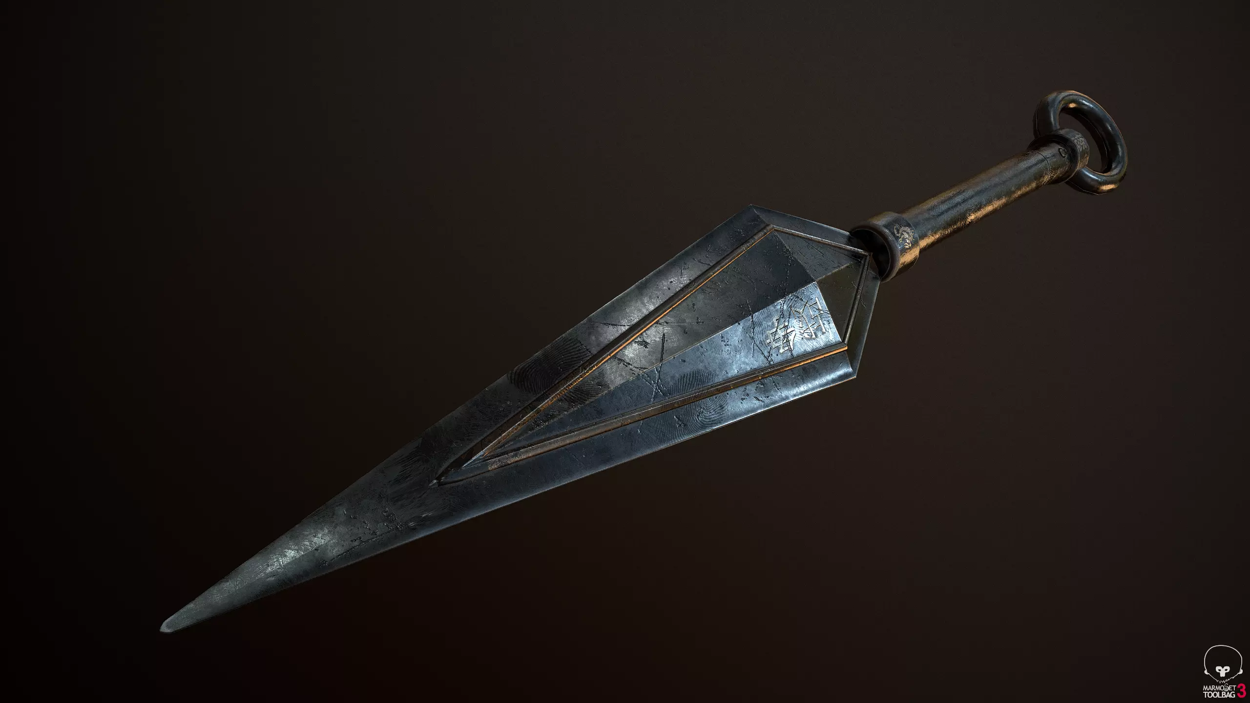 Game Ready Kunai Blade Low-poly 3D model_0