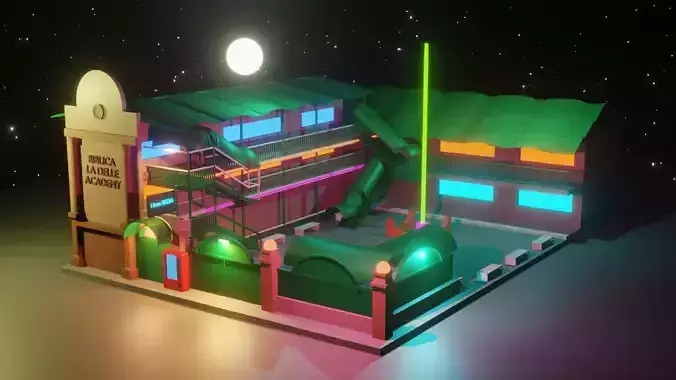 School 3D model poly
