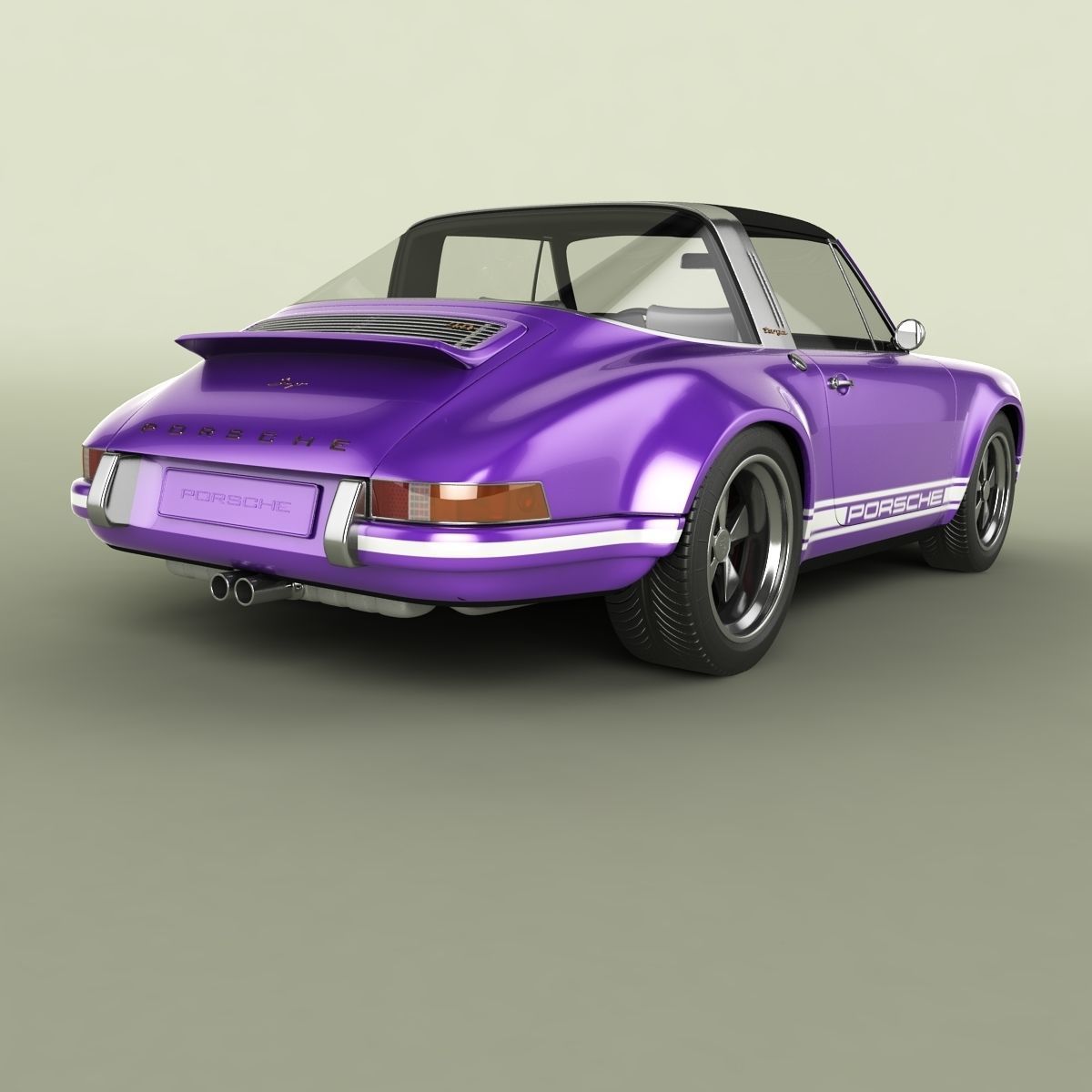 Singer Porsche 911 Targa 3D model_2