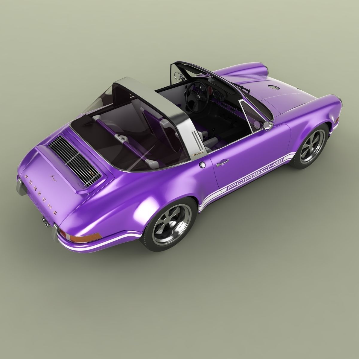 Singer Porsche 911 Targa 3D model_8
