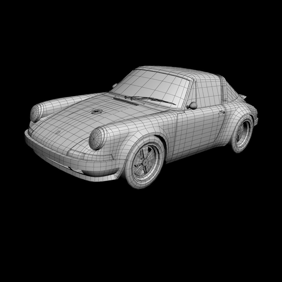 Singer Porsche 911 Targa 3D model_14