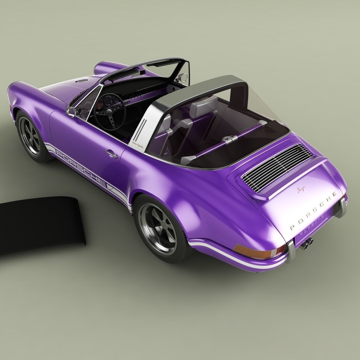 Singer Porsche 911 Targa 3D model_7