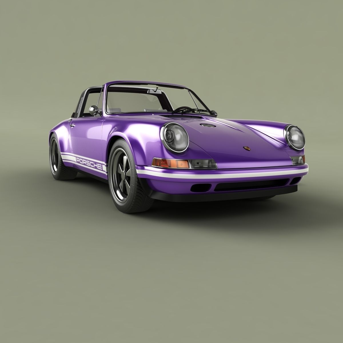 Singer Porsche 911 Targa 3D model_9