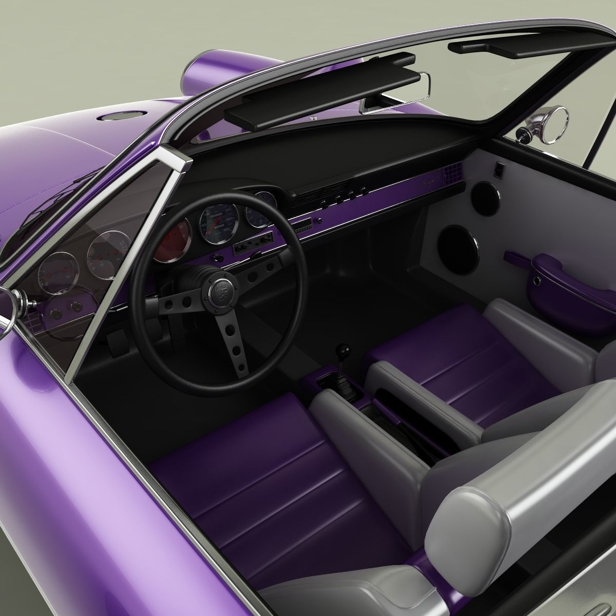 Singer Porsche 911 Targa 3D model_10