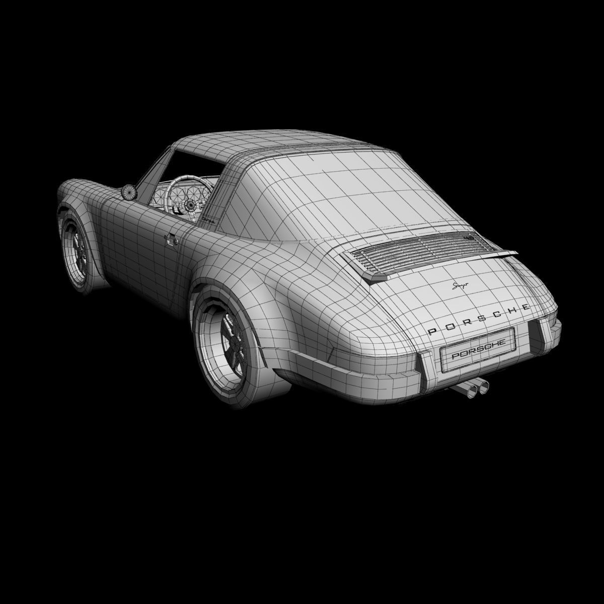Singer Porsche 911 Targa 3D model_16