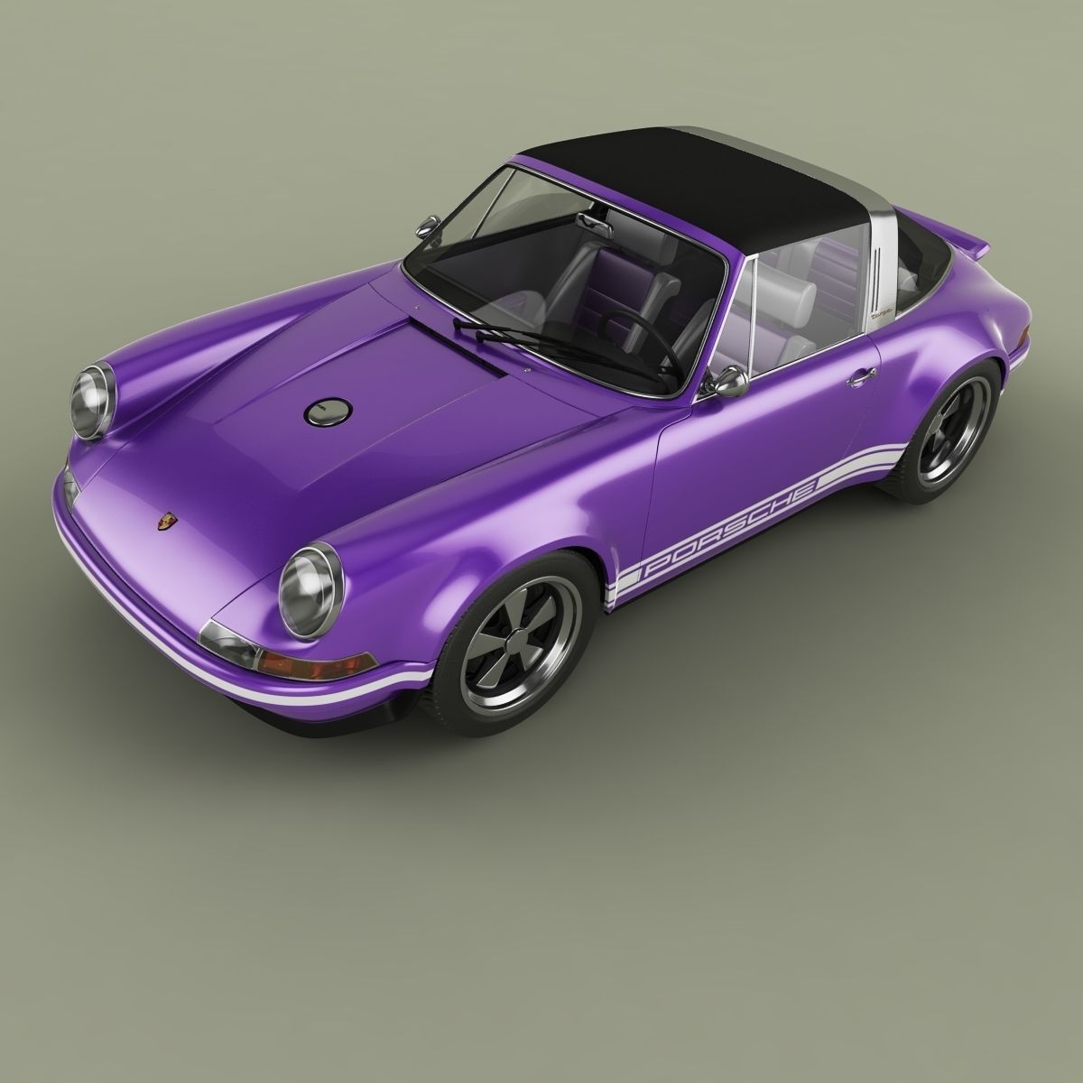 Singer Porsche 911 Targa 3D model_5