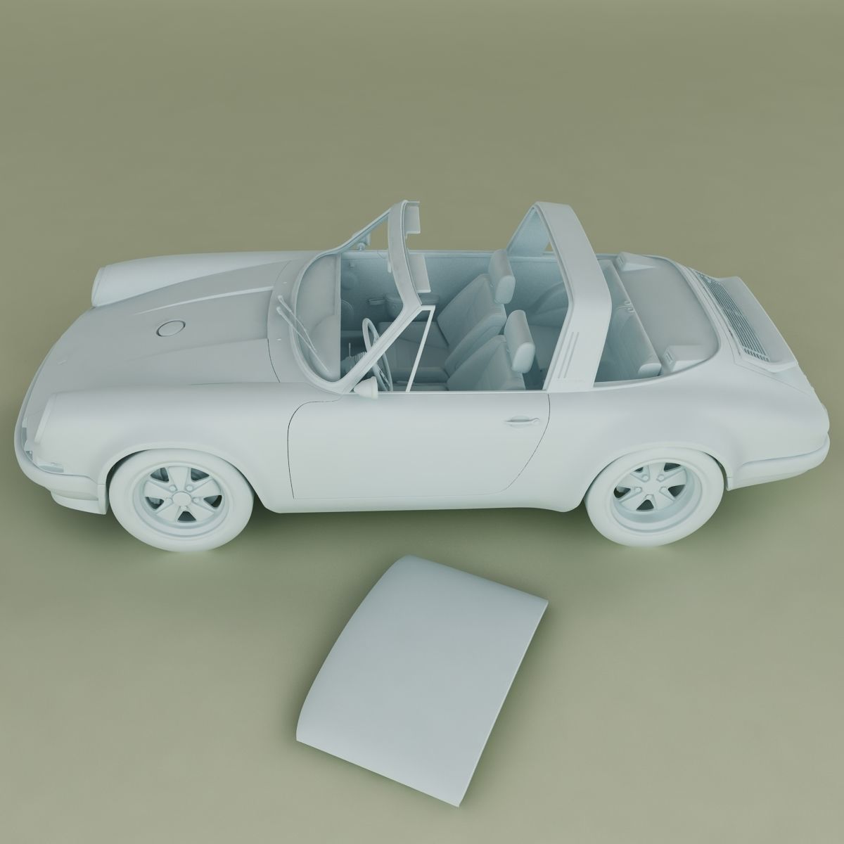 Singer Porsche 911 Targa 3D model_12
