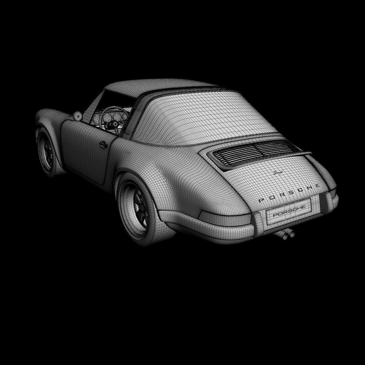 Singer Porsche 911 Targa 3D model_17