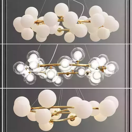 Collection of glass milk chandelier