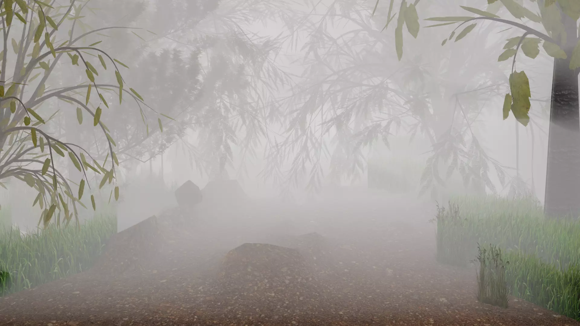 forest in morning Low-poly 3D model