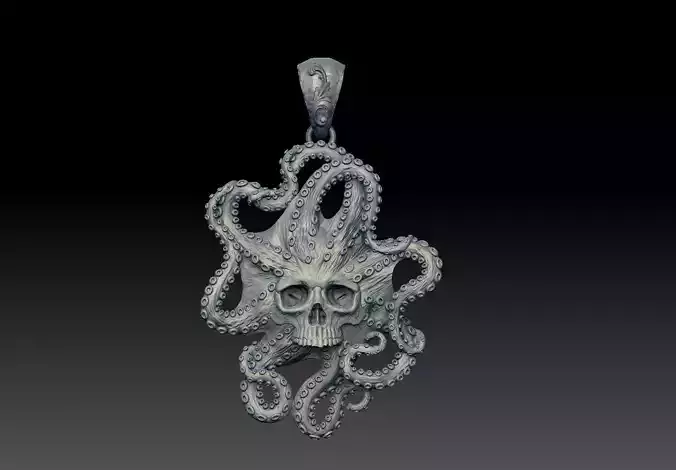 Octopus skull pendant cnc 3d model  3D print model