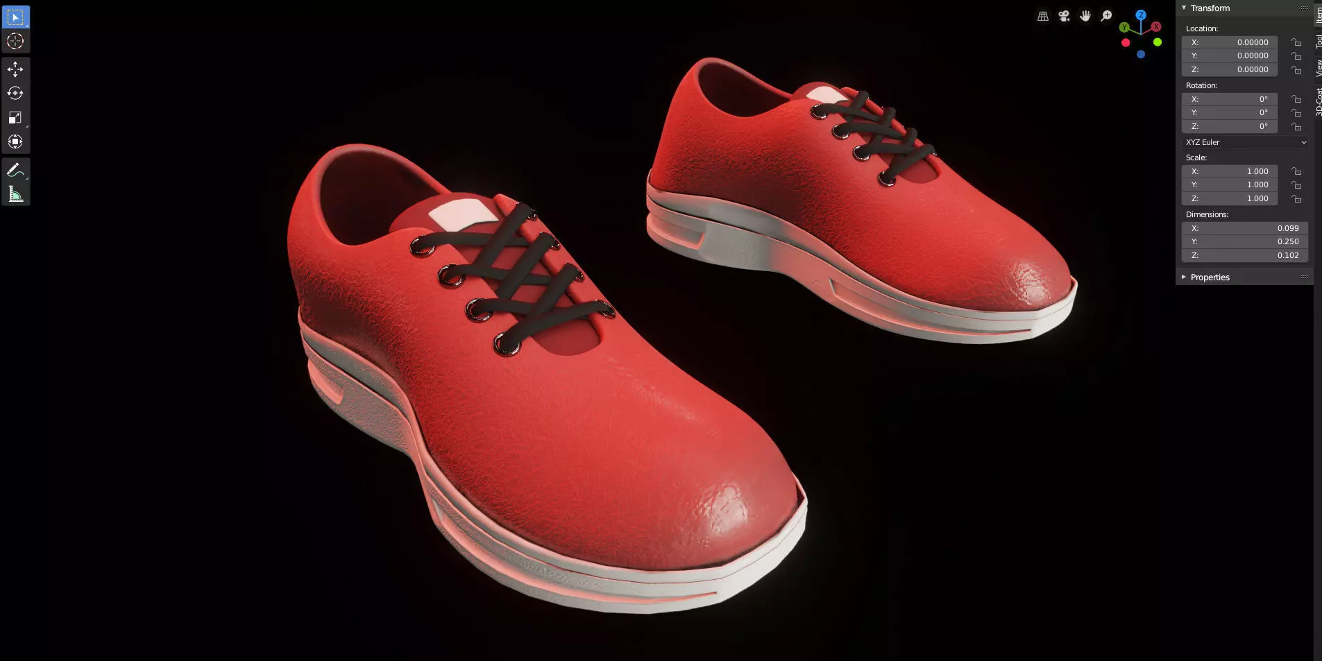 Girls Sneakers - PBR - 4K Textures - Blender Cycles and Eevee Low-poly 3D model