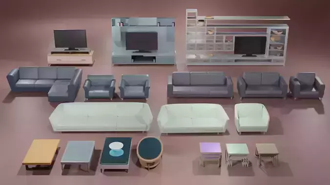 Furniture Set entertainment center with tv