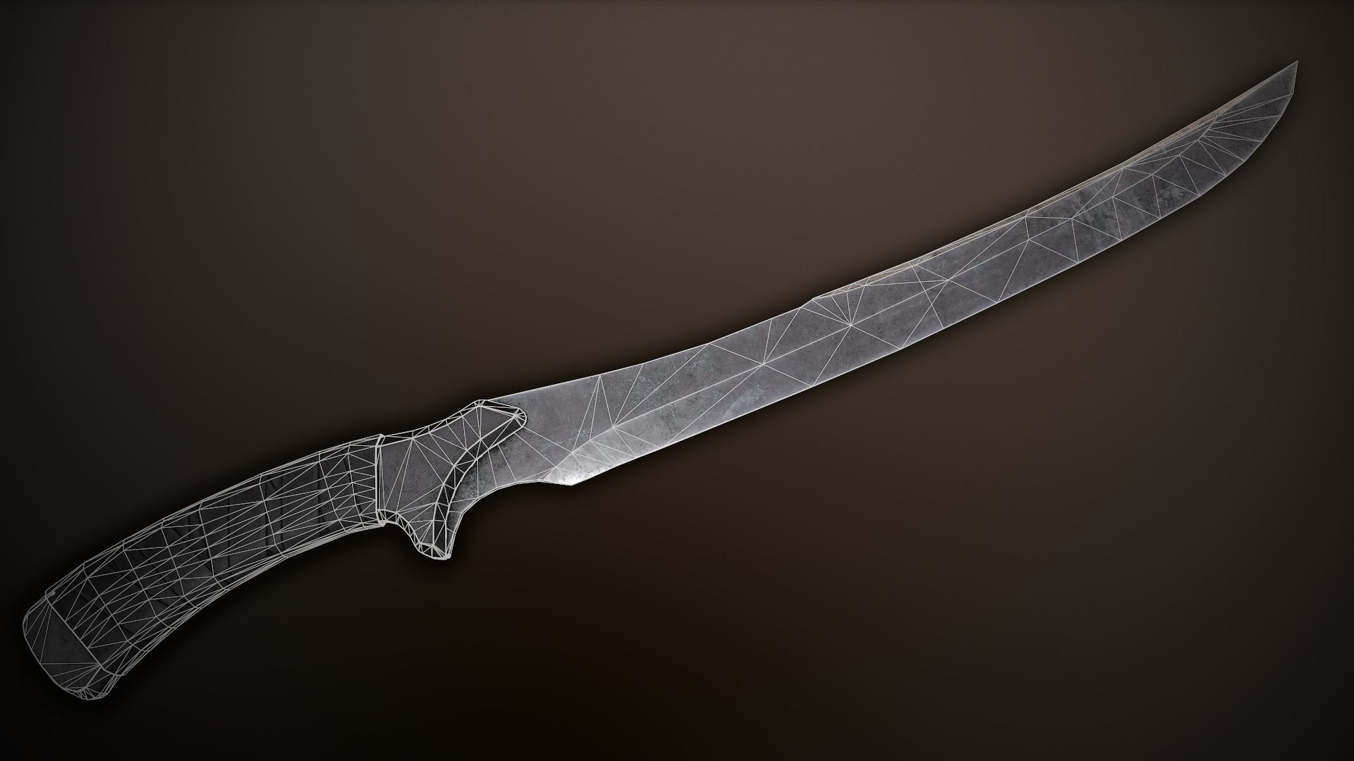 Post-Apocalyptic Longknife 1 Low-poly 3D model_1