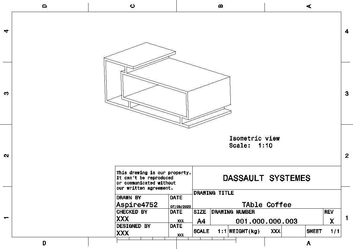 Table Coffee Simple 3D model_5