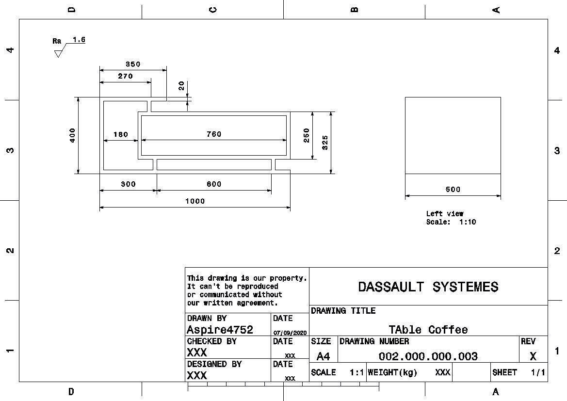 Table Coffee Simple 3D model_6