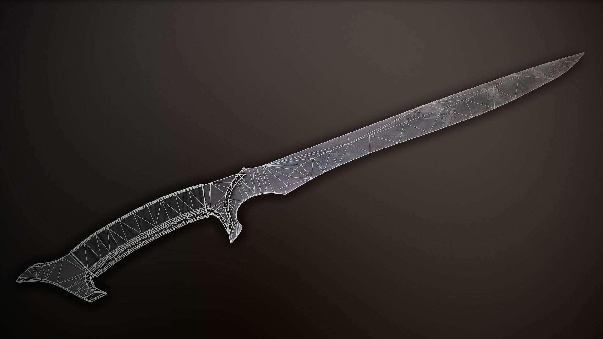 Post-Apocalyptic Longknife 2 Low-poly 3D model_1