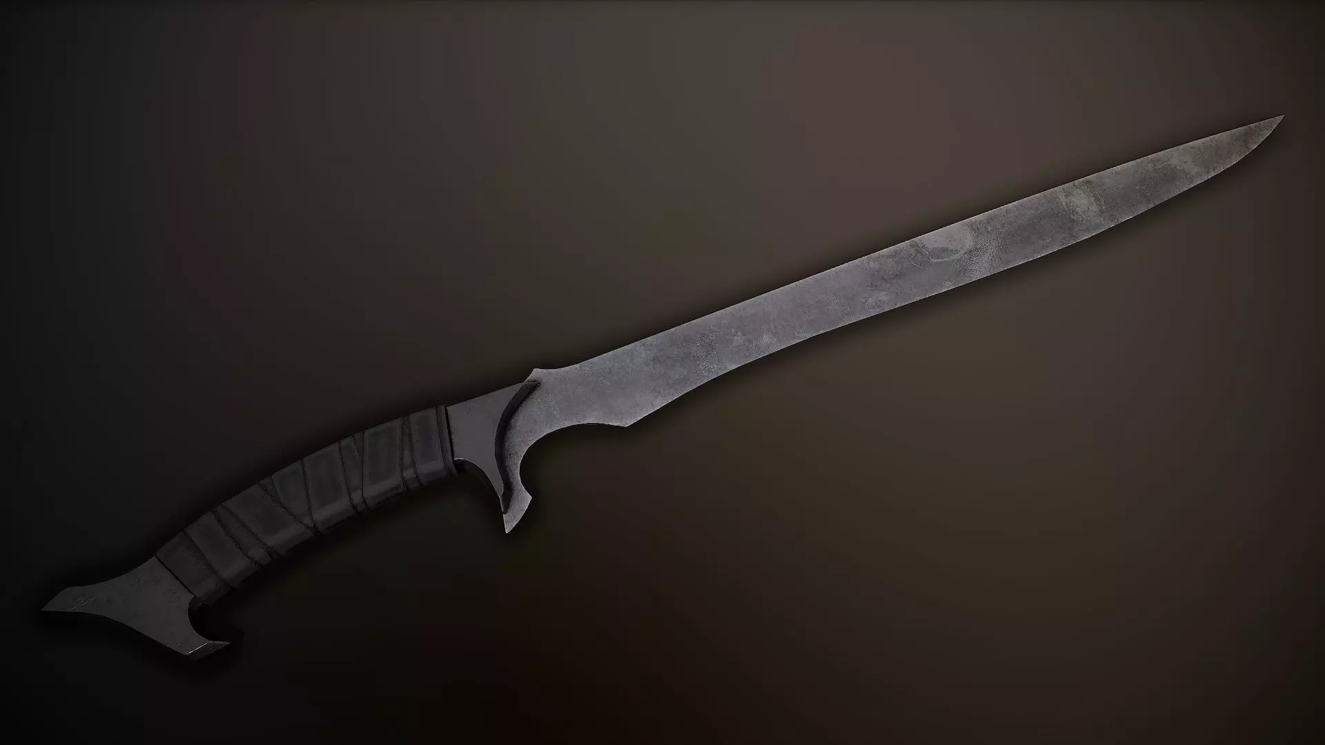 Post-Apocalyptic Longknife 2 Low-poly 3D model_0