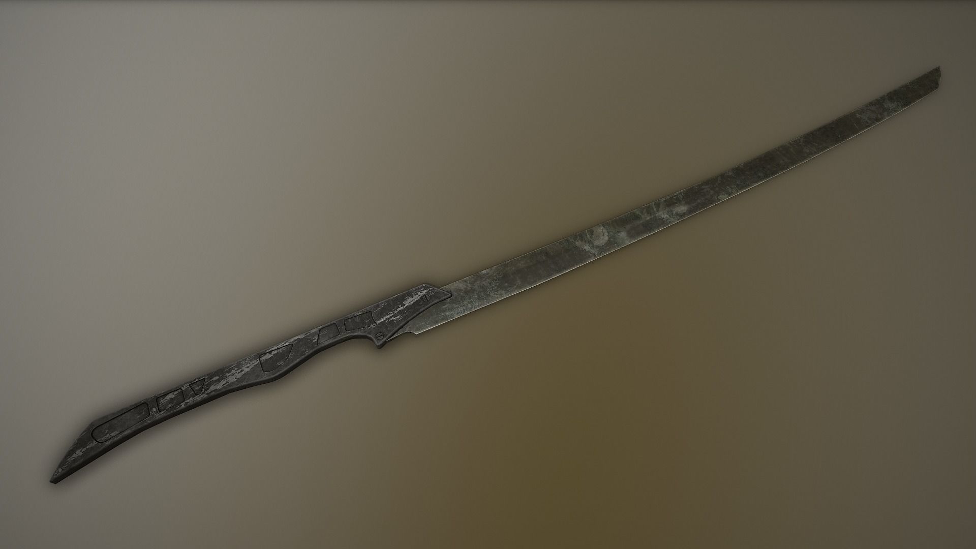 Post-Apocalyptic Nodachi Low-poly 3D model_6