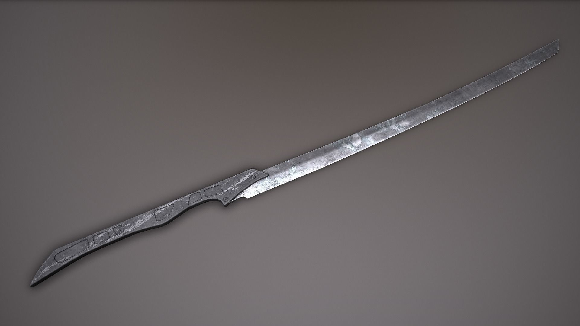 Post-Apocalyptic Nodachi Low-poly 3D model_7