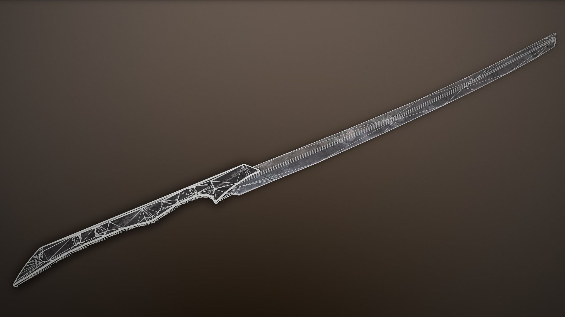 Post-Apocalyptic Nodachi Low-poly 3D model_1