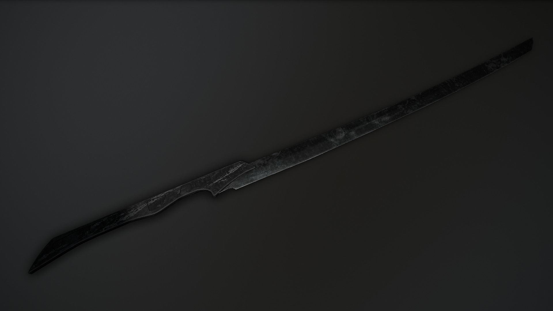 Post-Apocalyptic Nodachi Low-poly 3D model_8