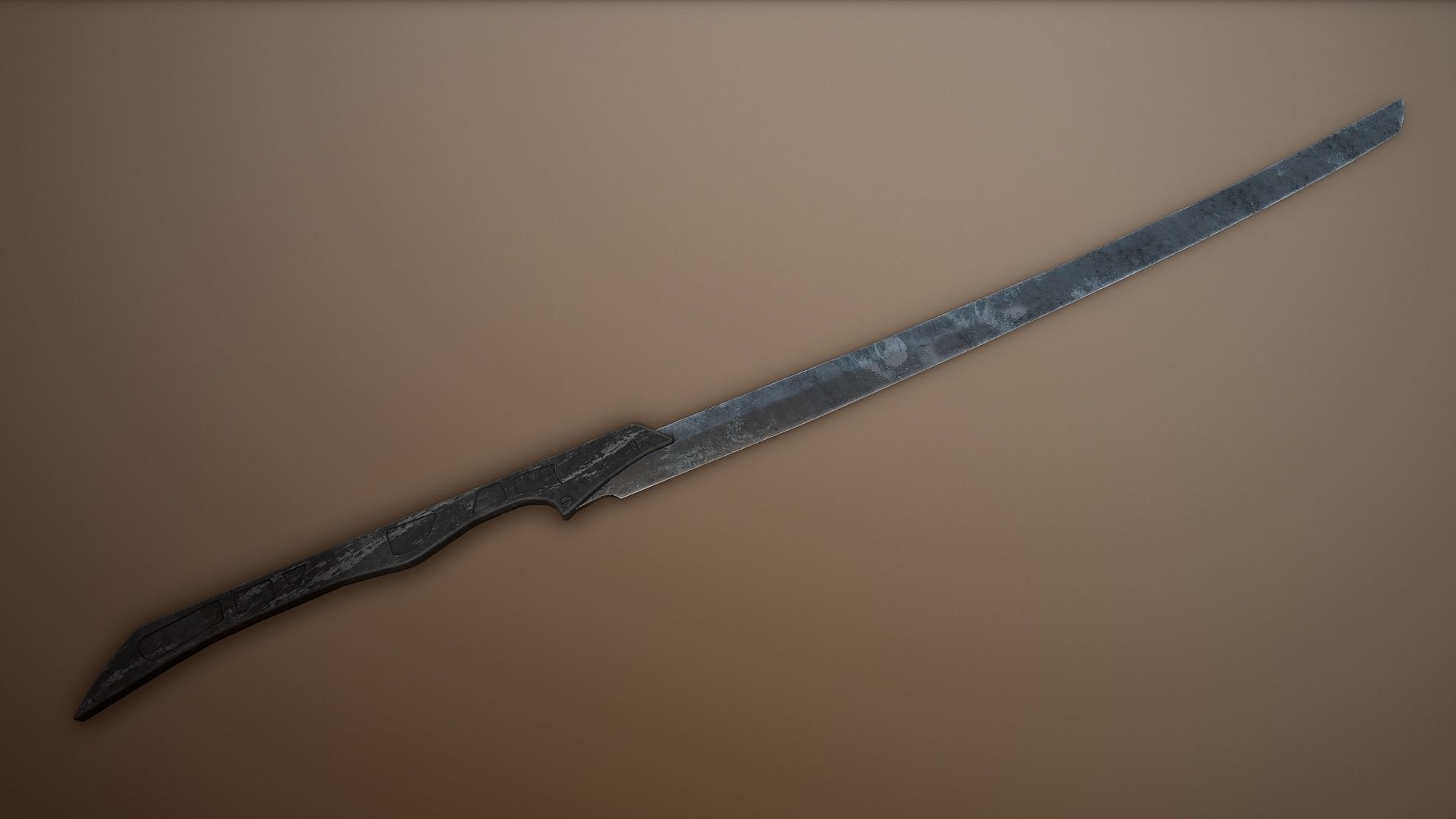 Post-Apocalyptic Nodachi Low-poly 3D model_2